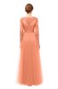 ColsBM Billie Peach Bridesmaid Dresses Scalloped Edge Ruching Zip up Half Length Sleeve Mature A-line
