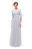 ColsBM Billie Platinum Bridesmaid Dresses Scalloped Edge Ruching Zip up Half Length Sleeve Mature A-line