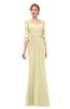 ColsBM Bronte Anise Flower Bridesmaid Dresses Elbow Length Sleeve Pleated Mermaid Zipper Floor Length Glamorous