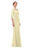 ColsBM Bronte Anise Flower Bridesmaid Dresses Elbow Length Sleeve Pleated Mermaid Zipper Floor Length Glamorous