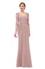 ColsBM Bronte Blush Pink Bridesmaid Dresses Elbow Length Sleeve Pleated Mermaid Zipper Floor Length Glamorous