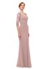 ColsBM Bronte Blush Pink Bridesmaid Dresses Elbow Length Sleeve Pleated Mermaid Zipper Floor Length Glamorous