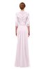 ColsBM Bronte Blush Bridesmaid Dresses Elbow Length Sleeve Pleated Mermaid Zipper Floor Length Glamorous