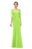 ColsBM Bronte Bright Green Bridesmaid Dresses Elbow Length Sleeve Pleated Mermaid Zipper Floor Length Glamorous