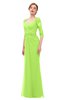 ColsBM Bronte Bright Green Bridesmaid Dresses Elbow Length Sleeve Pleated Mermaid Zipper Floor Length Glamorous