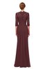 ColsBM Bronte Burgundy Bridesmaid Dresses Elbow Length Sleeve Pleated Mermaid Zipper Floor Length Glamorous