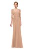 ColsBM Bronte Burnt Orange Bridesmaid Dresses Elbow Length Sleeve Pleated Mermaid Zipper Floor Length Glamorous