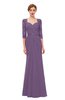 ColsBM Bronte Chinese Violet Bridesmaid Dresses Elbow Length Sleeve Pleated Mermaid Zipper Floor Length Glamorous