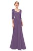 ColsBM Bronte Chinese Violet Bridesmaid Dresses Elbow Length Sleeve Pleated Mermaid Zipper Floor Length Glamorous