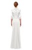 ColsBM Bronte Cloud White Bridesmaid Dresses Elbow Length Sleeve Pleated Mermaid Zipper Floor Length Glamorous