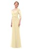 ColsBM Bronte Cornhusk Bridesmaid Dresses Elbow Length Sleeve Pleated Mermaid Zipper Floor Length Glamorous