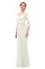 ColsBM Bronte Cream Bridesmaid Dresses Elbow Length Sleeve Pleated Mermaid Zipper Floor Length Glamorous