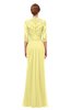 ColsBM Bronte Daffodil Bridesmaid Dresses Elbow Length Sleeve Pleated Mermaid Zipper Floor Length Glamorous