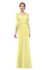 ColsBM Bronte Daffodil Bridesmaid Dresses Elbow Length Sleeve Pleated Mermaid Zipper Floor Length Glamorous