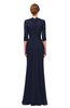 ColsBM Bronte Dark Sapphire Bridesmaid Dresses Elbow Length Sleeve Pleated Mermaid Zipper Floor Length Glamorous