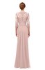 ColsBM Bronte Dusty Rose Bridesmaid Dresses Elbow Length Sleeve Pleated Mermaid Zipper Floor Length Glamorous