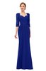 ColsBM Bronte Electric Blue Bridesmaid Dresses Elbow Length Sleeve Pleated Mermaid Zipper Floor Length Glamorous