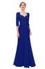 ColsBM Bronte Electric Blue Bridesmaid Dresses Elbow Length Sleeve Pleated Mermaid Zipper Floor Length Glamorous