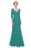 ColsBM Bronte Emerald Green Bridesmaid Dresses Elbow Length Sleeve Pleated Mermaid Zipper Floor Length Glamorous