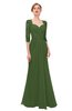 ColsBM Bronte Garden Green Bridesmaid Dresses Elbow Length Sleeve Pleated Mermaid Zipper Floor Length Glamorous