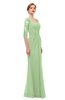 ColsBM Bronte Gleam Bridesmaid Dresses Elbow Length Sleeve Pleated Mermaid Zipper Floor Length Glamorous