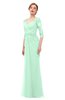 ColsBM Bronte Honeydew Bridesmaid Dresses Elbow Length Sleeve Pleated Mermaid Zipper Floor Length Glamorous