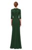 ColsBM Bronte Hunter Green Bridesmaid Dresses Elbow Length Sleeve Pleated Mermaid Zipper Floor Length Glamorous