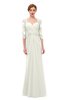 ColsBM Bronte Ivory Bridesmaid Dresses Elbow Length Sleeve Pleated Mermaid Zipper Floor Length Glamorous