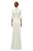 ColsBM Bronte Ivory Bridesmaid Dresses Elbow Length Sleeve Pleated Mermaid Zipper Floor Length Glamorous