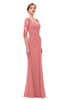 ColsBM Bronte Lantana Bridesmaid Dresses Elbow Length Sleeve Pleated Mermaid Zipper Floor Length Glamorous