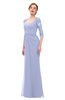ColsBM Bronte Lavender Bridesmaid Dresses Elbow Length Sleeve Pleated Mermaid Zipper Floor Length Glamorous