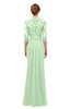 ColsBM Bronte Light Green Bridesmaid Dresses Elbow Length Sleeve Pleated Mermaid Zipper Floor Length Glamorous