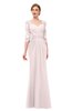 ColsBM Bronte Light Pink Bridesmaid Dresses Elbow Length Sleeve Pleated Mermaid Zipper Floor Length Glamorous