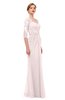 ColsBM Bronte Light Pink Bridesmaid Dresses Elbow Length Sleeve Pleated Mermaid Zipper Floor Length Glamorous