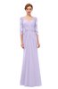 ColsBM Bronte Light Purple Bridesmaid Dresses Elbow Length Sleeve Pleated Mermaid Zipper Floor Length Glamorous