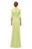 ColsBM Bronte Lime Sherbet Bridesmaid Dresses Elbow Length Sleeve Pleated Mermaid Zipper Floor Length Glamorous