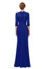 ColsBM Bronte Nautical Blue Bridesmaid Dresses Elbow Length Sleeve Pleated Mermaid Zipper Floor Length Glamorous