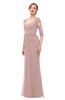 ColsBM Bronte Nectar Pink Bridesmaid Dresses Elbow Length Sleeve Pleated Mermaid Zipper Floor Length Glamorous