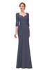 ColsBM Bronte Nightshadow Blue Bridesmaid Dresses Elbow Length Sleeve Pleated Mermaid Zipper Floor Length Glamorous