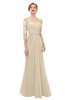 ColsBM Bronte Novelle Peach Bridesmaid Dresses Elbow Length Sleeve Pleated Mermaid Zipper Floor Length Glamorous