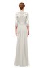 ColsBM Bronte Off White Bridesmaid Dresses Elbow Length Sleeve Pleated Mermaid Zipper Floor Length Glamorous