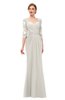 ColsBM Bronte Off White Bridesmaid Dresses Elbow Length Sleeve Pleated Mermaid Zipper Floor Length Glamorous