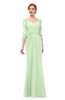 ColsBM Bronte Pale Green Bridesmaid Dresses Elbow Length Sleeve Pleated Mermaid Zipper Floor Length Glamorous