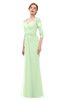 ColsBM Bronte Pale Green Bridesmaid Dresses Elbow Length Sleeve Pleated Mermaid Zipper Floor Length Glamorous
