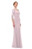 ColsBM Bronte Pale Lilac Bridesmaid Dresses Elbow Length Sleeve Pleated Mermaid Zipper Floor Length Glamorous