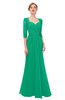ColsBM Bronte Pepper Green Bridesmaid Dresses Elbow Length Sleeve Pleated Mermaid Zipper Floor Length Glamorous