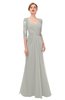 ColsBM Bronte Platinum Bridesmaid Dresses Elbow Length Sleeve Pleated Mermaid Zipper Floor Length Glamorous