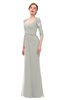 ColsBM Bronte Platinum Bridesmaid Dresses Elbow Length Sleeve Pleated Mermaid Zipper Floor Length Glamorous