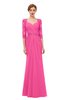ColsBM Bronte Rose Pink Bridesmaid Dresses Elbow Length Sleeve Pleated Mermaid Zipper Floor Length Glamorous