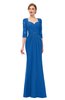 ColsBM Bronte Royal Blue Bridesmaid Dresses Elbow Length Sleeve Pleated Mermaid Zipper Floor Length Glamorous